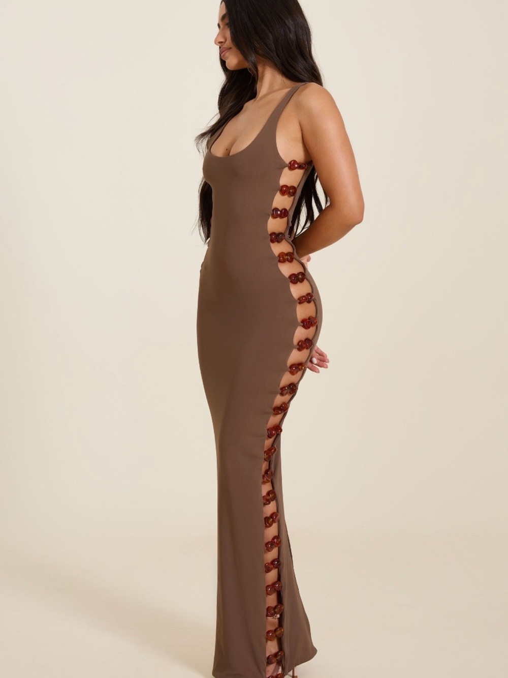 Mars the Label Mya Maxi Dress in Brown